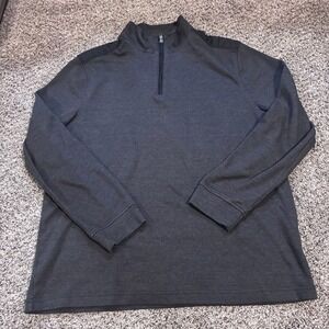 Perry Ellis Men Dark Gray Heath Quarter Zip Pullover Long Sleeve Sweater XL
